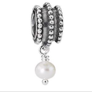 Pandora Beveled Pearl Drop Dangle Charm